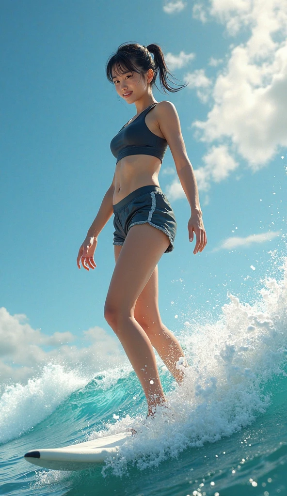 （Realistic, photo-Realistic:1.37),(8K, RAW Photos, 最high quality, masterpiece:1.2), cute, Ultra-detailed, 超High resolution, Kodak Vision Color, Filmed with an Arricam LT camera,最high quality, Lively, 8K, High resolution, 1 girl, Escape, (Professional Lighting), (Portraiture:0.6), Brown Hair,21 years old、slender、Short Bob、Wave Splash、Go surfing、high quality,High resolution,16K,Sharp lines,1 person,female surfer , Beautiful legs,At the surfing venue,Focus Girl,Beautiful face in every detail,Detailed clothing,Beautiful Eyes,Dynamic Angle、Angle from below、Smile happily、smile、Sunburned skin、Wet hair、Riding the wave、surfer、horizontal line、


