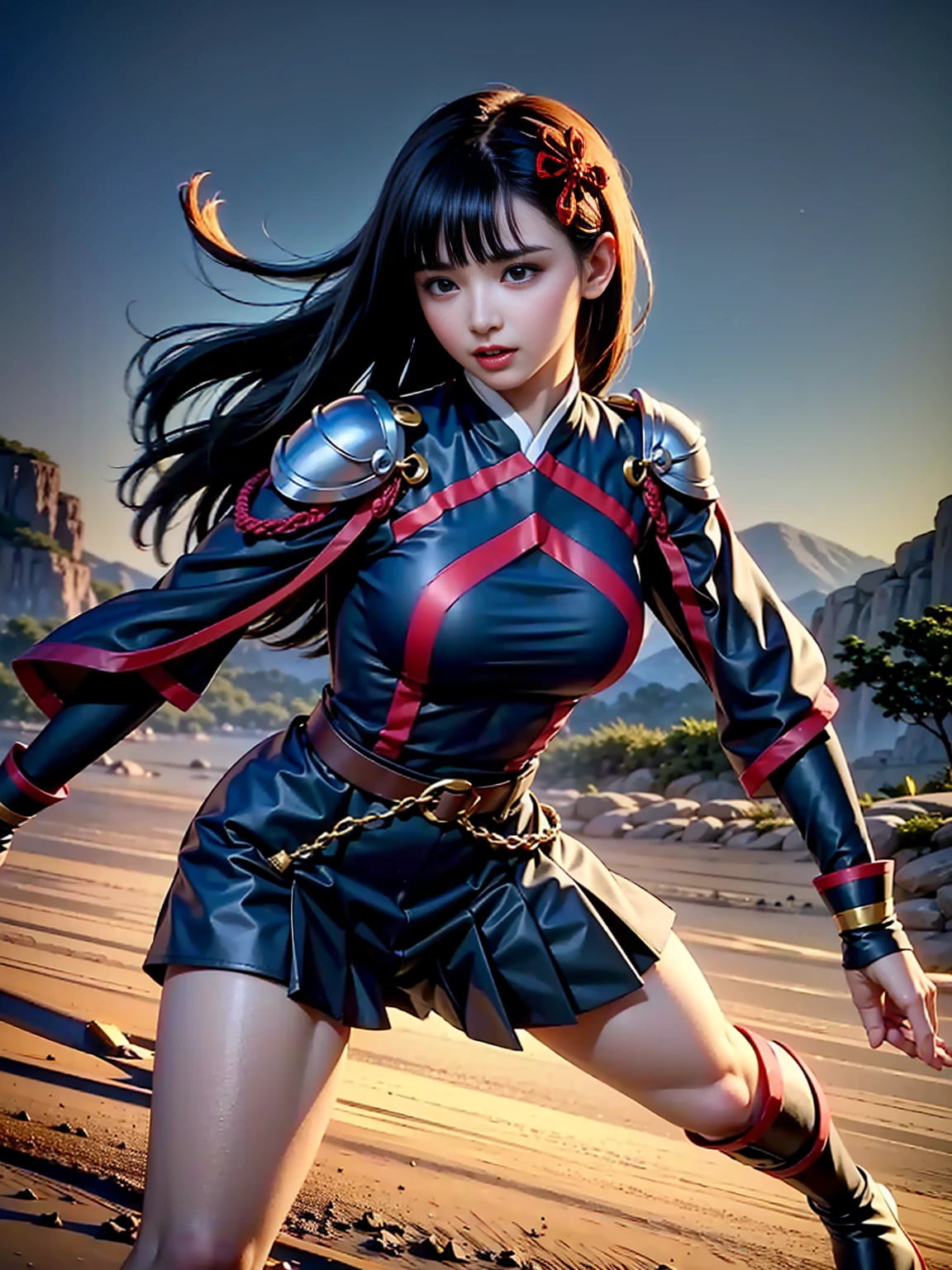 A girl dressed as a drum major with a marching band in the background,Skin-tight leather marching outfit、 A short pleated skirt that exposes your butt、White braided boots、Highly detailed official artwork, 4K Konachan Wallpaper, Kschaert Krentz Key Art Feminine, marin kitagawa fanart, High resolution,