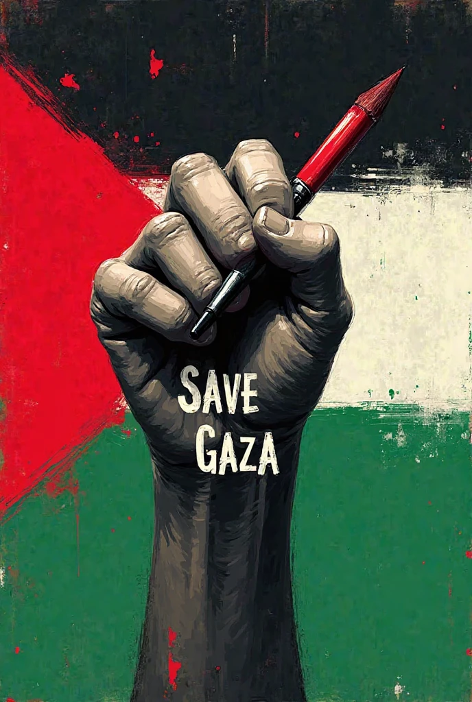 I want a only Palestine flag and blood hand print in the flag