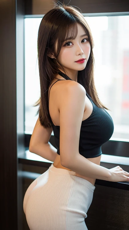 (Get on all fours with your ass facing me、looked back:1.5)、(8K, RAW Photos, Highest quality, masterpiece: 1.2), Very detailed, Super Resolution, (Genuine, Genuine photos: 1.37), Portraiture, High-quality RAW color photos, Professional photos, Very detailedで美new, Very detailed, 8K壁紙, Amazing details, Large file size, Official Art, Very detailed CG Unity 8K壁紙, Very detailed beautiful girls, Very detailed facesHighly detailed eyes, Very fine skin, Very detailed fingers, Very small nose, Very detailed detailed mouth, Perfect Anatomy, Detailed Background, High Quality Clothing,20th generation, cute girl, Genuineistic body, White skin, Glowing Skin, (Blunt bangs: 1.2), smile, cute, like々new, cute face, Genuineistic face, Delicate eyes, Saggy eyes, (((Browsing Caution))), Earrings, necklace、Looking into the camera, Dynamic Lighting, C cup breasts,Small breasts、(I can see your pants 1.2)、Panty shot、(Gorgeous nightclub background1.2)、(Dynamic Sexy Pose 1.2)、(Gorgeous Theme 2)、(With cleavage 2)