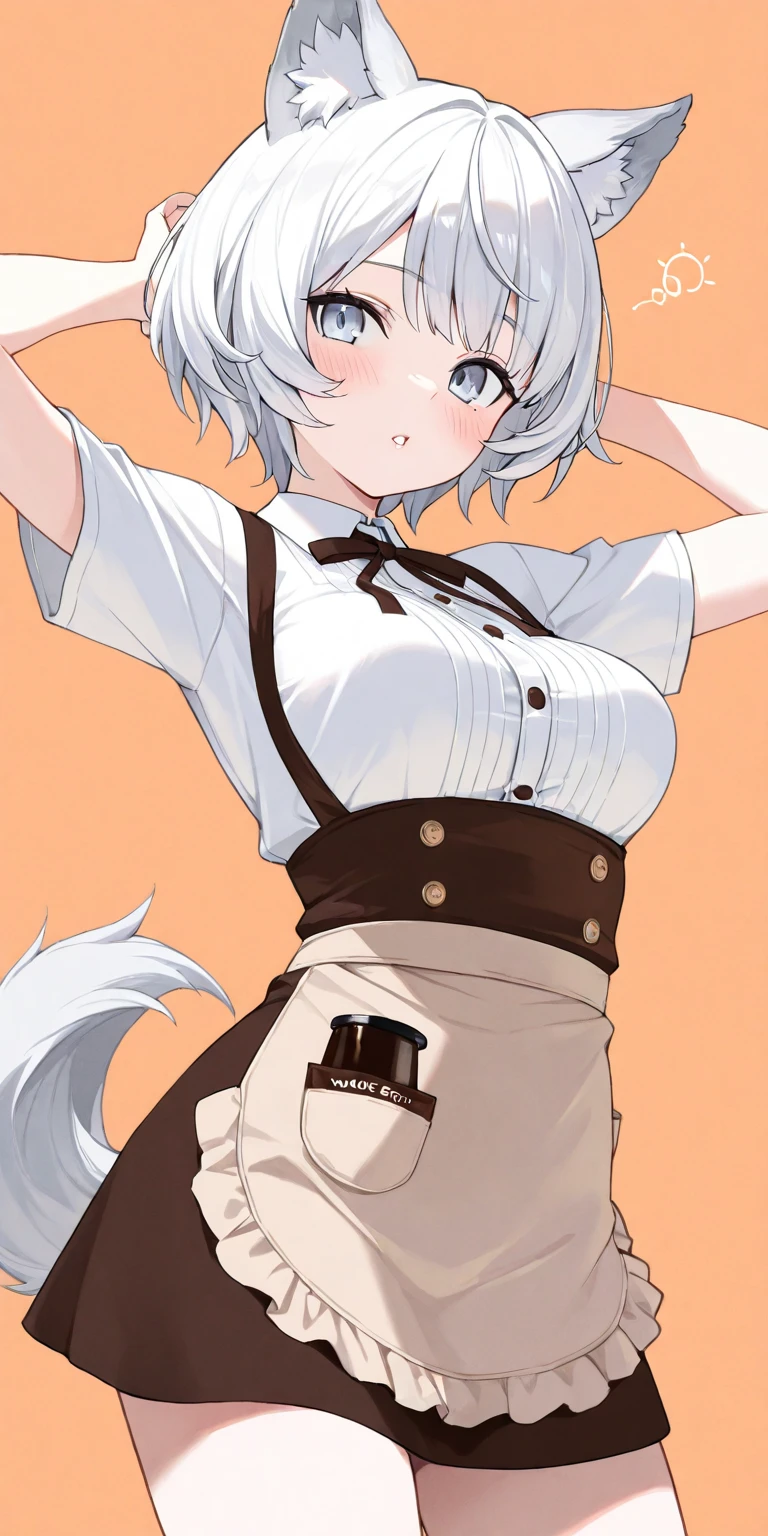 Highest quality,masterpiece, best resolution, nsfw, 1 girl, topless, huge breasts, lift breasts,puffy nipple, belly button,indoor, blush, standing, looking at viewer, horse ears, horse tail