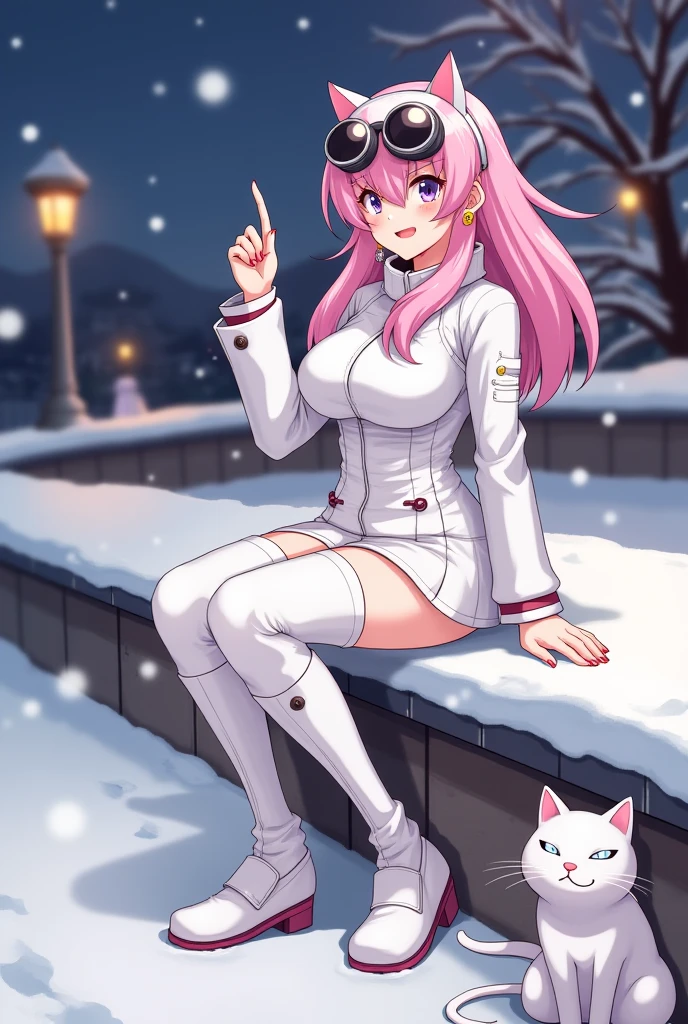 top-quality、Full body portrait、delicated face、cute  face、An 18-year-old woman、slim figure、Petite bust、OL Uniform、Office Clothes、Black stockings、Outdoor Scene、Seats、Sakura Haruno,A pink-haired,shorth hair,Red headband,Green eyes