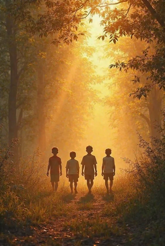 3 boy in the forest