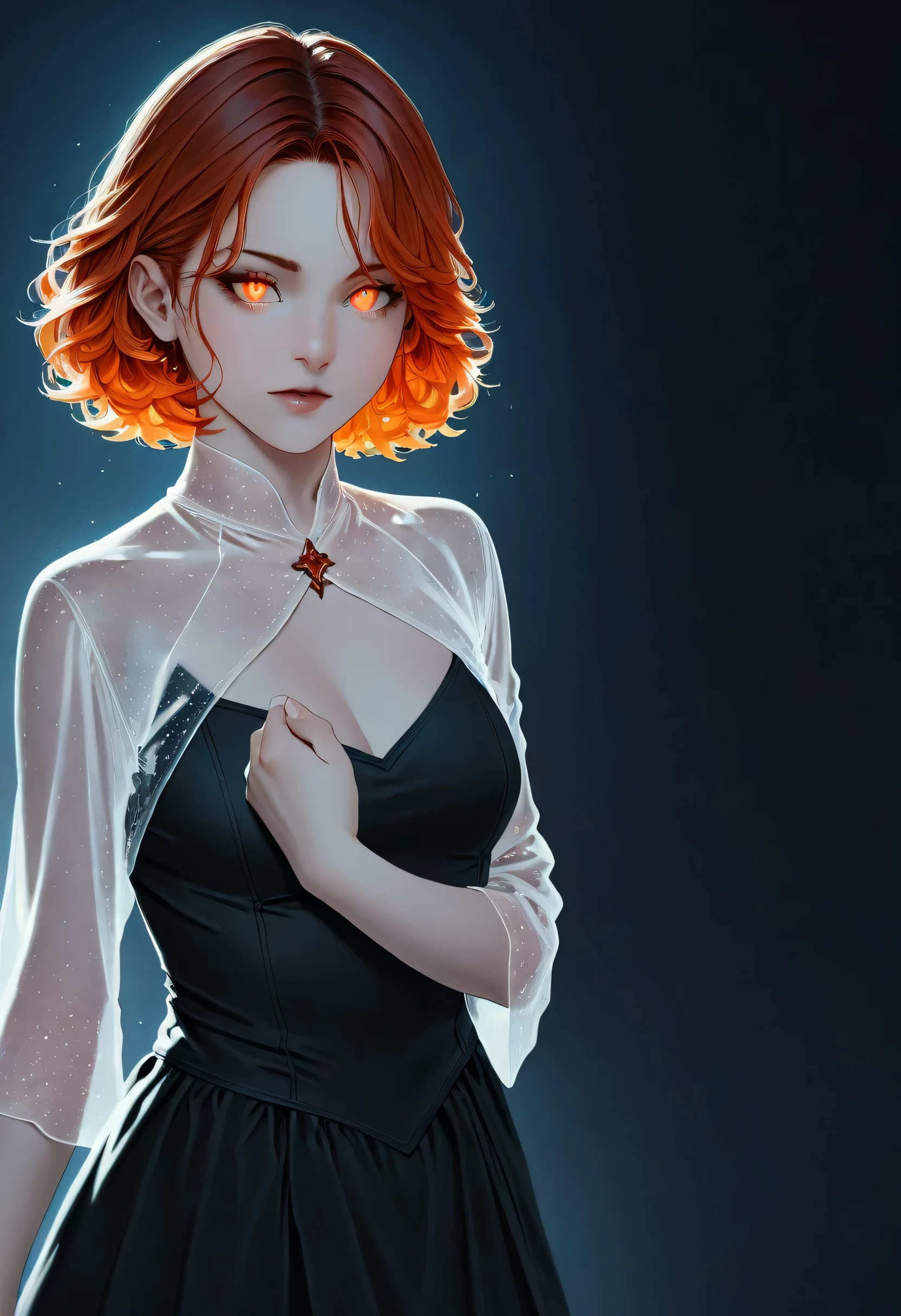 dark fantasy art, a picture of a fantasy, beautiful female vampire, best detailed face,  pale skin, blond hair, glowing eyes, red eyes, wearing black dress, (transparent voile fabric dress: 1.2), intricate dress, hugging a  man, muscular man, best detailed face, wearing white armor, red hair, reflection light, it is night time, the moon is in the sky, a sense of eternal love, soft light. moon rays. high details, best quality, 16k, [ultra detailed], masterpiece, best quality, (extremely detailed), ultra wide shot, photorealistic, RAW, fantasy art, dnd art, fantasy art, realistic art,((best quality)), ((masterpiece)), (detailed), perfect face, fantasy