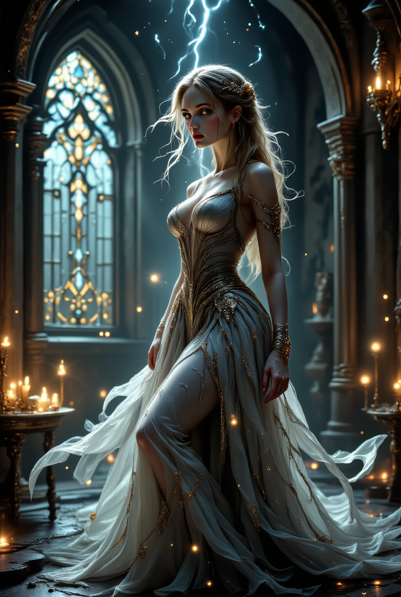 girl, sexy, beautiful, Gorgeous, goddess, beautiful shapes , amazing art , beautiful, Favorite Girl , in Ballnoe with a corset wedding dress, red and green, Attractive and Sexy, Her dress swells in the wind, The beautiful movements of Dance, under the Glitter of the Stars, nighttime, creating a magical sparkle, The light from the Beautiful Patterned Window, Breaks into the Beautiful Neon Stage, The flickering stars in the dark gives some mystery and mystery, very beautifully, Masterpiece, fantasy style, high quality, ((better quality)), hyperrealism, best artist , Exactly, Wonderful, Fine, 16k, ultra detail, complex textures, complex details, Wonderfulе изображение, лучший Masterpiece,
