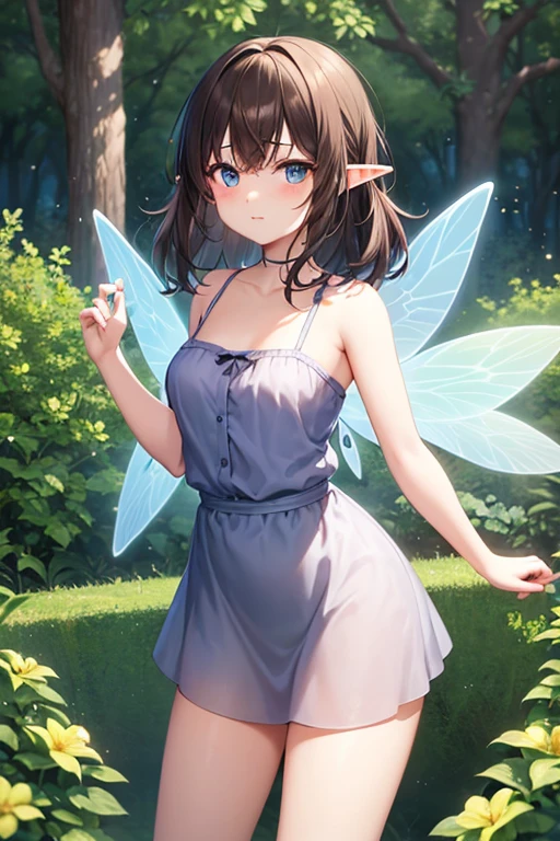 ，masterpiece, best quality，8k, ultra highres，In a sea of flowers sprinkled in the sun，On emerald meadows，Colorful flowers compete to bloom。A gentle breeze blows the petals，The sweet floral fragrance fills the air。Distance，A fairy flew lightly，She wore a thin petal dress，The brilliant colors are dazzling。She has colorful wings，Each piece shimmers with a different light，It's like a shooting star in the sky。The fairy holds a magic wand in his hand，Made like crystal，shimmering with an enigmatic twinkle。Colorful wings，Magic wand，Flowers，falling leaf，masterpiece, ((detailed beautiful snow forest with trees)), ((snowflakes)),