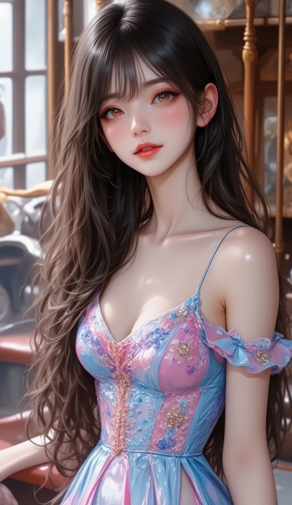 ((Girl lying in swimming pool))、She gently lifted her skirt with one hand,Make gentle and playful gestures,((Lots of flowers瓣)), Lots of flowers,Petals scattered all over the ground,Cherry tree,Petals are flying all over the sky,Beautiful and charming woman, Elegantly, Her plump breasts are fully exposed.,Visible cleavage,The skirt is short,Natural legs,Sexy long legs,正确Natural legs,Smooth skin,Slender and lovely beauty, Eyes sparkling,Her skin is flawless。Her curves are highlighted。Shine in the light,The color is pastel,She lay confidently,One hand on hip,Her posture is both graceful and strong...。She wore elegant high heels,It matches her 裙子 very well.。In the warm golden sun。The atmosphere of the whole photo is peaceful and positive,Emphasis on natural beauty and elegance, Studio Lighting,Vibrant colors, Cute girl, sweet smile, cosmetic,Shy,blush,open mouth,Heavy breathing,moan,超realism,realism,Movie Lighting,Comfort,Sony FE GM,Retina,masterpiece,precise,Anatomically correct,Textured Skin,Super Detail,High Detail,best quality,Colorful