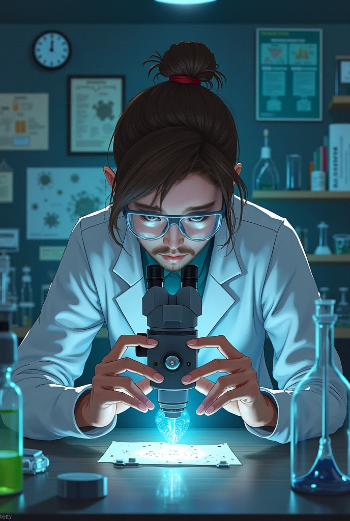 Laboratory called Evelyn Rios at night