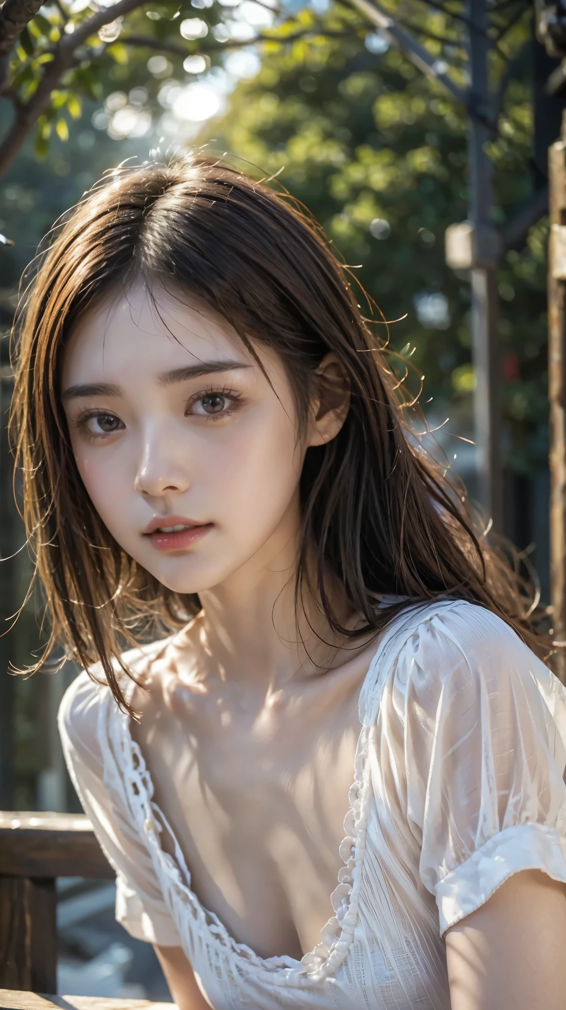 Blouse clothing:2.55, Everything modern:1.66, Picture of a Cute Japanese Woman, 20 years old, Oil, one length hair& hair straightening balm:1.55, (photo realistic:1.4), (hyper realistic:1.4), (realistic:1.3), ( smoother lighting :1.05), (Improved Movie Lighting Quality:0.9), 32K, 1 person,20 years oldの, realistic lighting, Backlight, light shines on face, Ray tracing , ( bright light:1.2), ( quality improvements:1.4), (Highest quality realistic textured skin:1.4), fine grain, detailed face,(smile:0), (highlights facial close-ups:1.3), (Shows Beautiful Skin Texture:1.1),((very accurate and accurate anatomy:1.0)), (Shows Beautiful Skin Texture:1.1), Clean, glowing skin, mesh, thin:1.2, (realistic:1.3), realisticなライティング, ( smoother lighting :1.05), 32K, one Japanese woman, fine grain, detailed face, (film grain:1.1),(accentuate your body line:1.1), high resolution, natural appearance , kind eyes , Improves hair quality, Delicate light and dark , Transparent muscles, Graceful posture, beautiful eyes, sharp details, soft light reflection, beautiful outline, Delicate skin tones, Thin hair ,Picture of a Cute Japanese Woman,