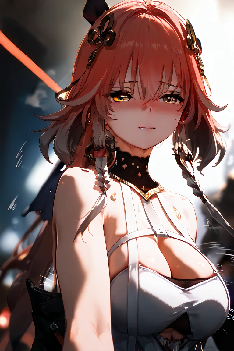 ((Highest quality)), ((masterpiece)), (detailed), (a beautiful 24 years old woman), (bikini armor), battlefield, inferiority, cleavage, collarbone), (messy hair:1.3), BREAK (open mouth:1.1), (ecstasy:1.3), (slut:1.2), (vulgarity:1.3), (fucked silly:1.1), (steam:1.1), (Wet:0.9), (tears:0.9), (sweat:1.4), wince, (orgasm:1.3), (panicking:1.1), (flowing sweat:1.3), full body,