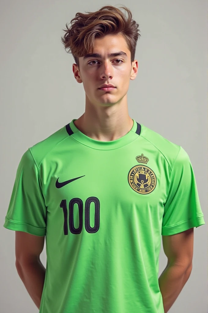A young man with his soccer ball for a t-shirt logo , the new youth 