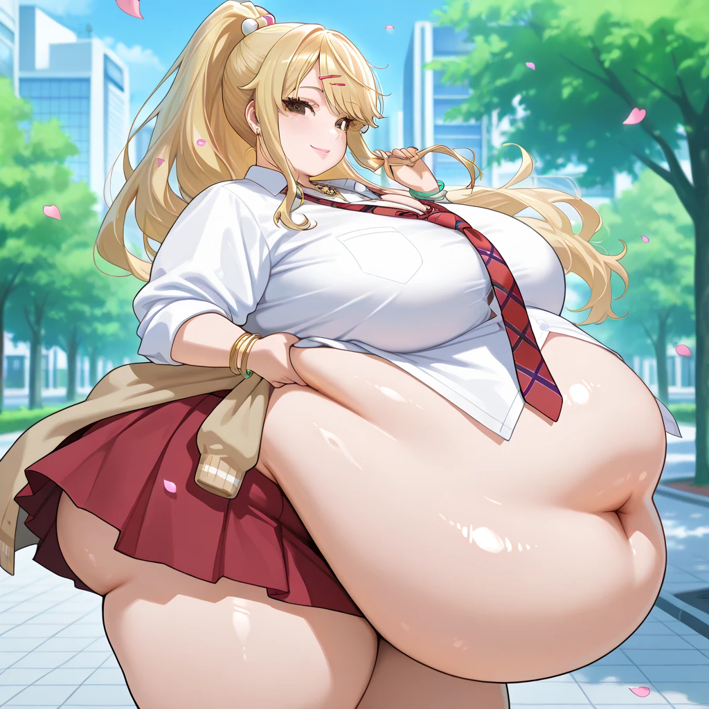(masterpiece, best quality, highly detailed), 1girls, big belly, huge belly, art by kipteitei, round belly, chubby, curvy, belly grab, enormous belly, fat belly, thicc, bigger belly, really big belly, jiggly belly, glasses, gym clothes, ((cum on belly)), smug face, sitting, ((full body)), long hair, ((dominant)), (giantess), Flandre scarlet