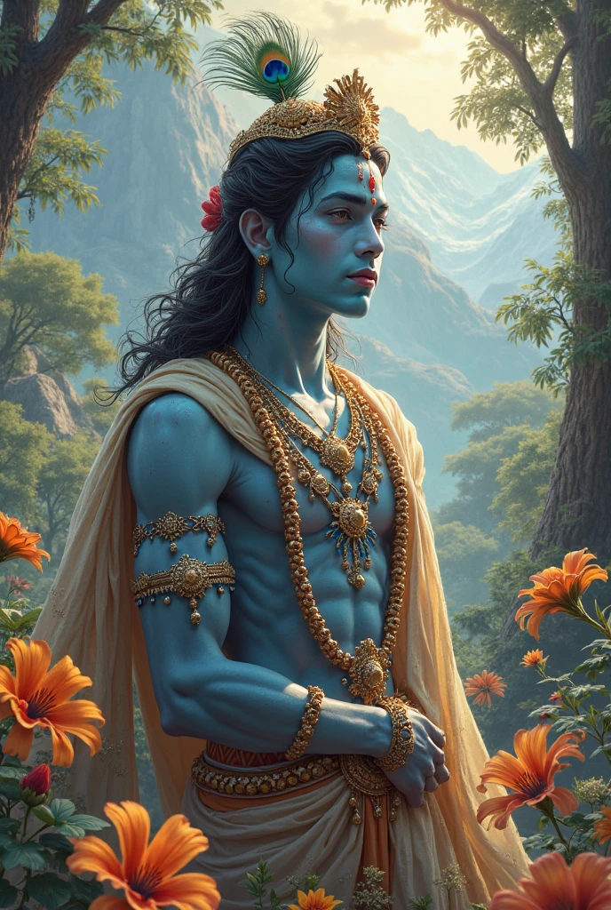 Vergil de devil may cry 5 con ropa de KRISHNA de la serie radhakrishna 