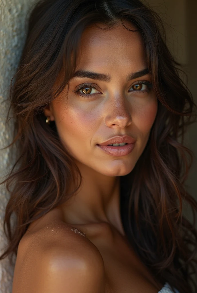beautiful brunette, nude, very detailed, 21 years old, hairy pussy, innocent face, natural wavy hair, brown eyes, high resolution, masterpiece, best quality, intricate details, highly detailed, sharp focus, detailed skin, realistic skin texture, texture, detailed eyes, professional, 4k, charming smile, shot on Canon, 85mm, shallow depth of field, kodak vision color, perfect fit body, extremely detailed, foto_\(ultra\), photorealistic, realistic, post-processing, maximum detail, roughness, real life, ultra realistic, photorealism, photography, 8k uhd, photography