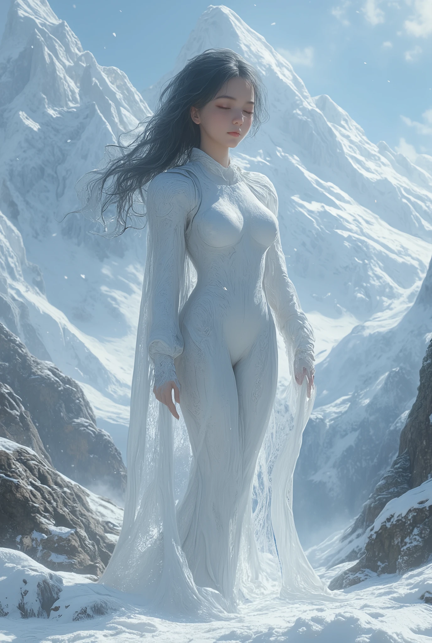 very high detail, Snowy full body female statue on mountain, fêmea statue marble cararra muscular mulher, tipo de corpo muscular, female cararra marble statue, em um nevado na montanha, statue marble cararra muscular mulher, tipo de corpo muscular, Female statue in white marble cracked abdominal statue, de corpo inteiro peito fofo, : very high detail, female statue cararra marble white marble of woman female in snowy landscape cararra marble muscular woman, tipo de corpo muscular, female cararra marble statue, em um nevado na montanha, statue marble cararra muscular
