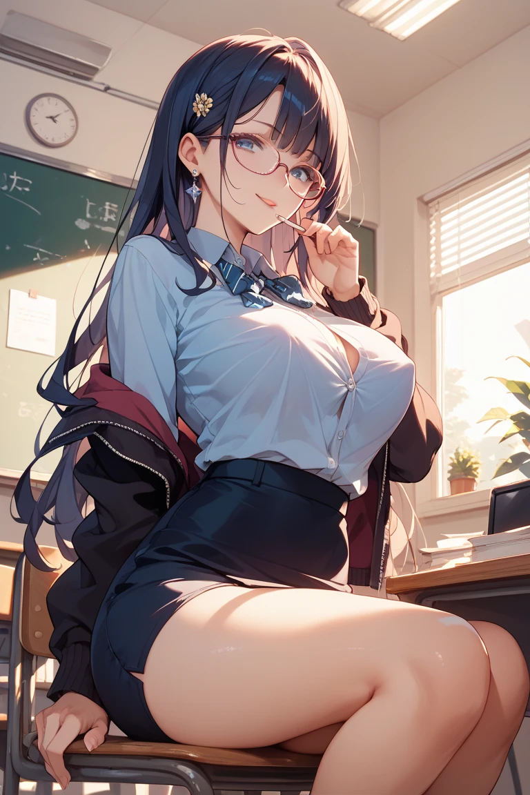 Black Hair, (Brown eyes:1.5), hair ランダム
break see-through bra
break looking at viewer,
break indoors, classroom,
break (masterpiece:1.2), Highest quality, High resolution, unity 8k wallpaper, (figure:0.8), (Beautiful attention to detail:1.6), Highly detailed face, Perfect lighting, Highly detailed CG, (Perfect hands, Perfect Anatomy),((squatting))、((spread legs))、((full back panties))、arms behind head、bare breasts、Upper body naked、Nipples、tits、Black-rimmed glasses、thighhighs,thigh-high socks、Pussy、Swollen crotch、see-through panties、see-through,cameltoe,shirt lift,shirt lift