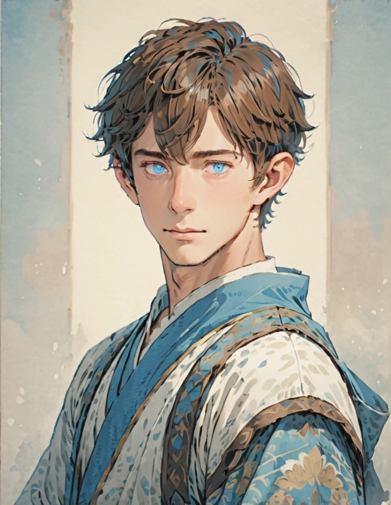  Male,  short hair , Blue Eyes, Brown Hair, image, Pointed ears, 