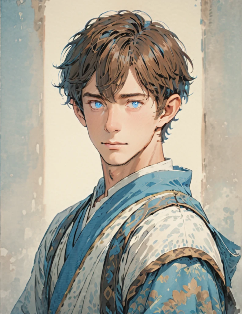  Male,  short hair , Blue Eyes, Brown Hair, image, Pointed ears, 