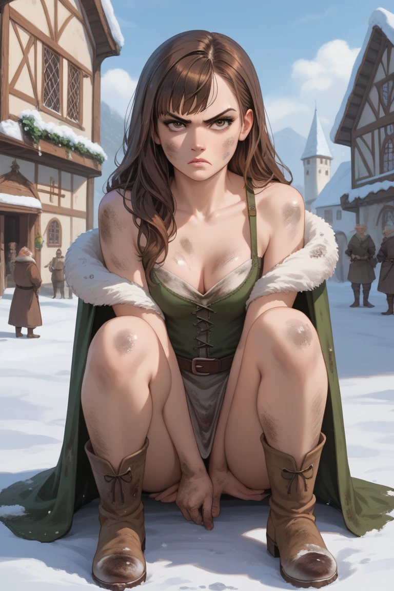 ((best quality)), ((masterpiece)), (detailed),1 girl, young, warrior, naked,pale skin,Freckles, red brown hair, braided hair, wearing a fur coat, hooker, wench, prostitute, blushing, drunk, smiling, mouth open, jewelry, medieval,
((in a busy brothel surrounded by man )),fantasy setting,exposed vagina, beautiful background, facing the camera,Amazing, official art, <lora:female pubic hair3:0,5>