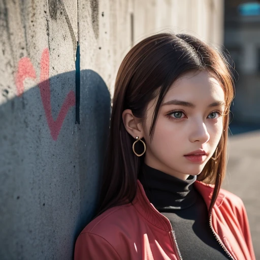 a beautiful young woman with long brown hair, thoughtful expression, detailed eyes and lips, wearing a red shirt, indoor lighting, waist up portrait, (best quality,4k,8k,highres,masterpiece:1.2),ultra-detailed,(realistic,photorealistic,photo-realistic:1.37),vibrant colors,warm lighting,cinematic composition,facing straight at the camera,studio lighting,hyper detailed