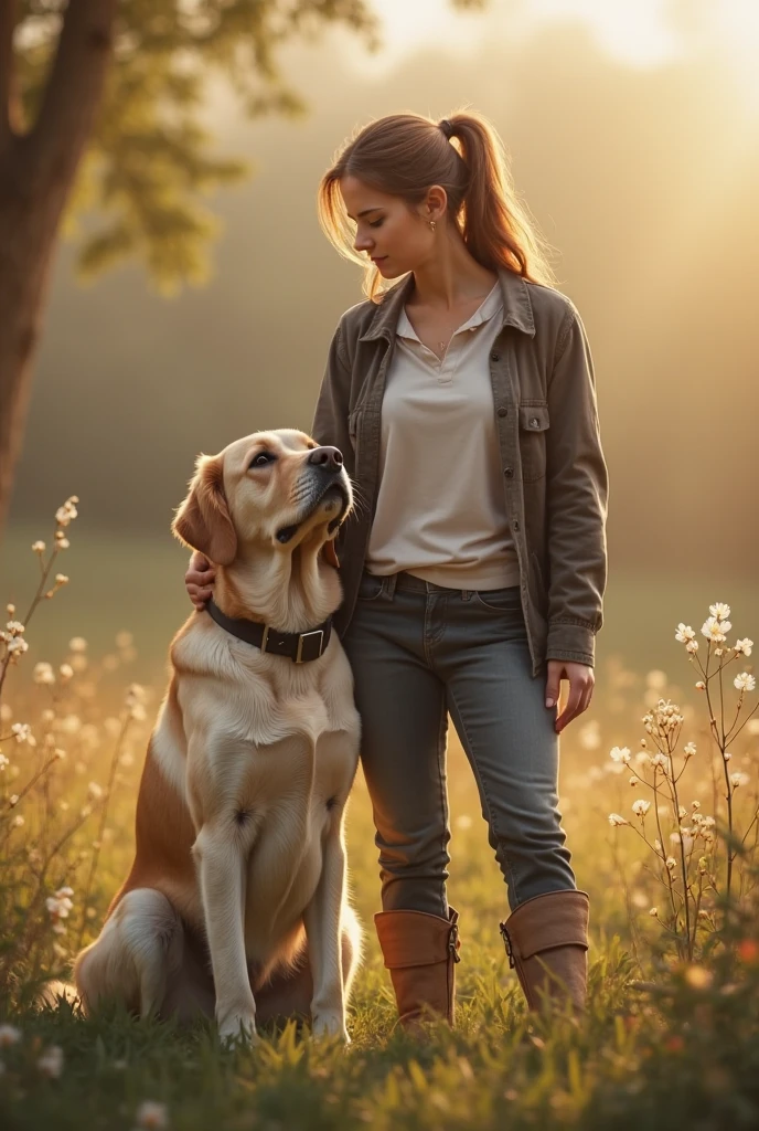 A one year s standing with dog