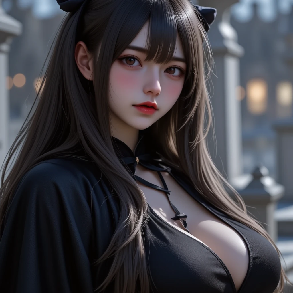 Realistic，（ High resolution：1.2），(Perfect Anatomy) high resolution，8K，( Woman with perfect body:1.3)， Highly detailed face and eyes，Random long hair，(Little devil succubus:1.2)，Age 20，Large Breasts ，Accentuate your cleavage,Random sexy poses，I can see up to my waist