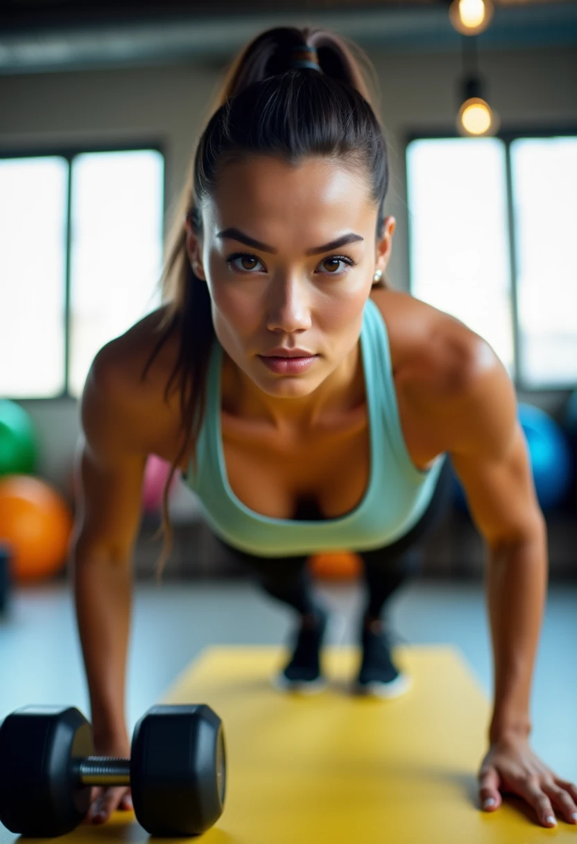 Woman doing pushups 