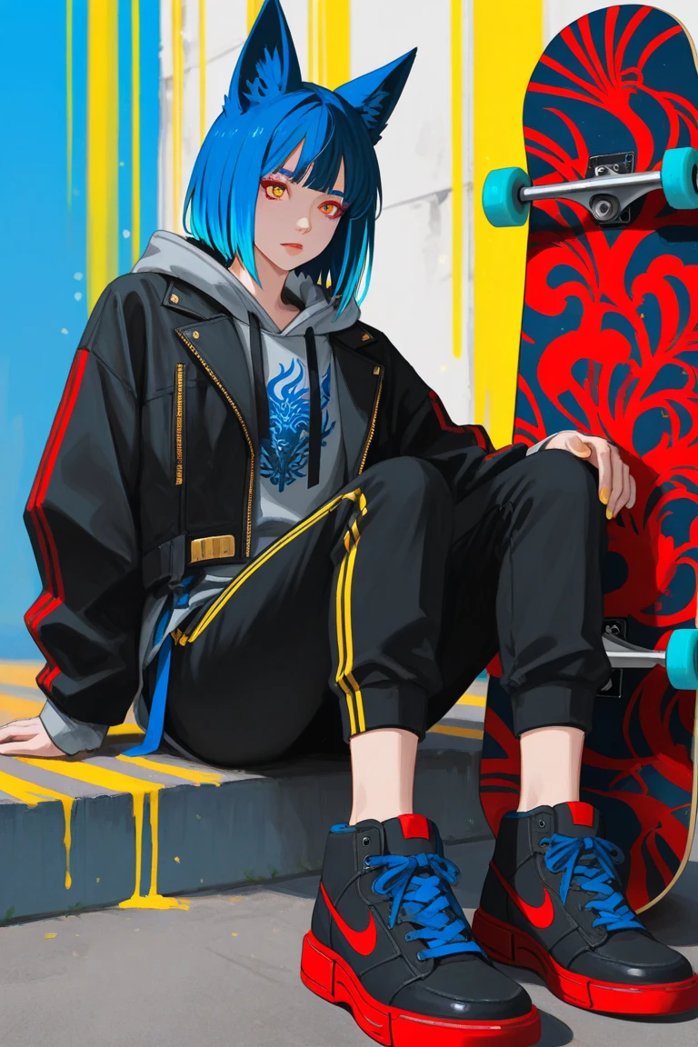 <lora:lineart_flatcolors:1.0>, lineart, flat colors, woman wearing oversized flannel shirt, ripped jeans, combat boots, band t-shirt || masterpiece, perfect quality, sharp focus, shallow depth of field, 8k