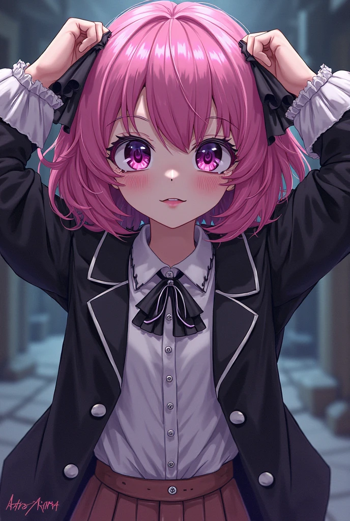masterpiece,best quality,highres,1girl,<lora:InyouchuuKokonoeRinkoV1:0.75>,looking at viewer,shy,happy,cute,matured female,purple eye,costume5,eyepatch