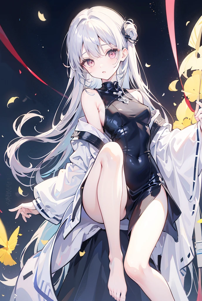 8k,HighestQuali,1girl,sportrait,white stockings,see-through raincoat, no underwear,Drenched,See the through the clothes,Looming ,wallpaper,nsfw