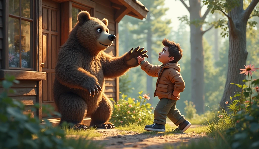 Bear talk sleep boy ear