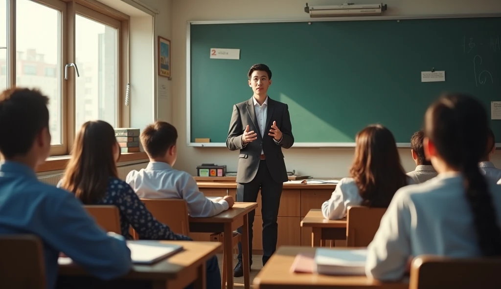 White classroom without the board focusing on the teacher&#39;s pov
