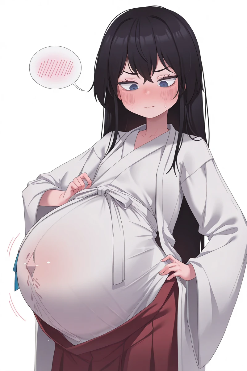 skinny pregnant woman, uncomfortable with her belly too heavy for her weak, frail body, stretch marks