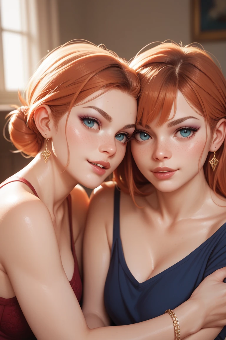 2heads, conjoined,tribreasts, two heads in one body, side by side, cheeks touching, no more than 2 arms,masterpiece, best quality, high quality, Realistic, High definition, High quality texture, High quality shadow, high detail, beautiful detailed, finely detailed, extremely detailed cg, detailed texture, a realistic representation of the face, realistic, colorful, delicate, Cinematic Light, sidelighting, Lens Flare, Ray tracing, sharp focus, (1girl, __focus__:1.3), (intricate details, makeup, PureErosFace_V1:0.5), (detailed beautiful delicate face, detailed beautiful delicate eyes, different facial expressions, a face of perfect proportion, high detailed skin, detailed skin, auburn hair, best ratio four finger and one thumb, arms under breast, medium large breasts, wide hips, smooth midriff, skiny and thin, __fashion__, __hair__:1.3), __location__,