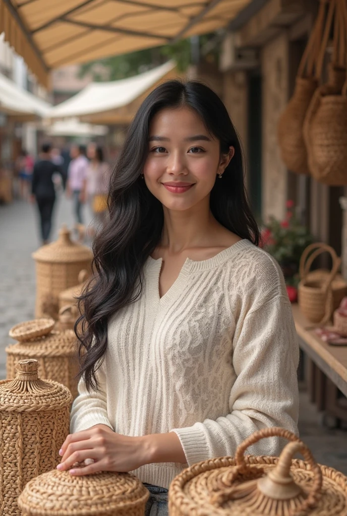 Half-length glamour portrait, nikon D850, f1.6 lens, 200mm, DSLR, 22 Megapixels, (((Charming hotel with lush garden scene))), shot of a stunning 19 years old korean girl, (smile:1.4), (wearing Celadon Linen shirt dress with braided raffia belt:1.6), ((seductive pose)), hot girl, (((big natural breasts))), (((black fringe hair))), (small girl), symmetrical face, photorealistic, photography, (bright natural lighting), gorgeous, deep cleavage, (masterpiece), best quality, high resolution, extremely detailed, cinematic lighting, (((very narrow waist))), rich colors, hyper realistic, lifelike texture, ((jewelry)), (((She has beautiful hands and wears rings))), (bracelet), (necklace), (ankle chain), (nail polish) (earrings), Fuji Superia 200, 8k
