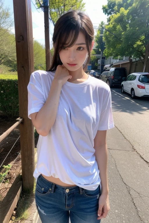 muste piece, best quality, illustration, Super detailed, fine details, High resolution, 8K,wall paper, perfect dynamic composition,(Details High quality, realistic depiction of eyes:1.3), from side, oversized sport shirt, shorts women, short bob hair, black hair color, Big Natural Color Lip, sexy pose, crying a little、cold gaze, Harajuku style、20 year old girl、cute type、lolita, hposing Gravure Idol, full body photo、focus on crotch, huge breasts