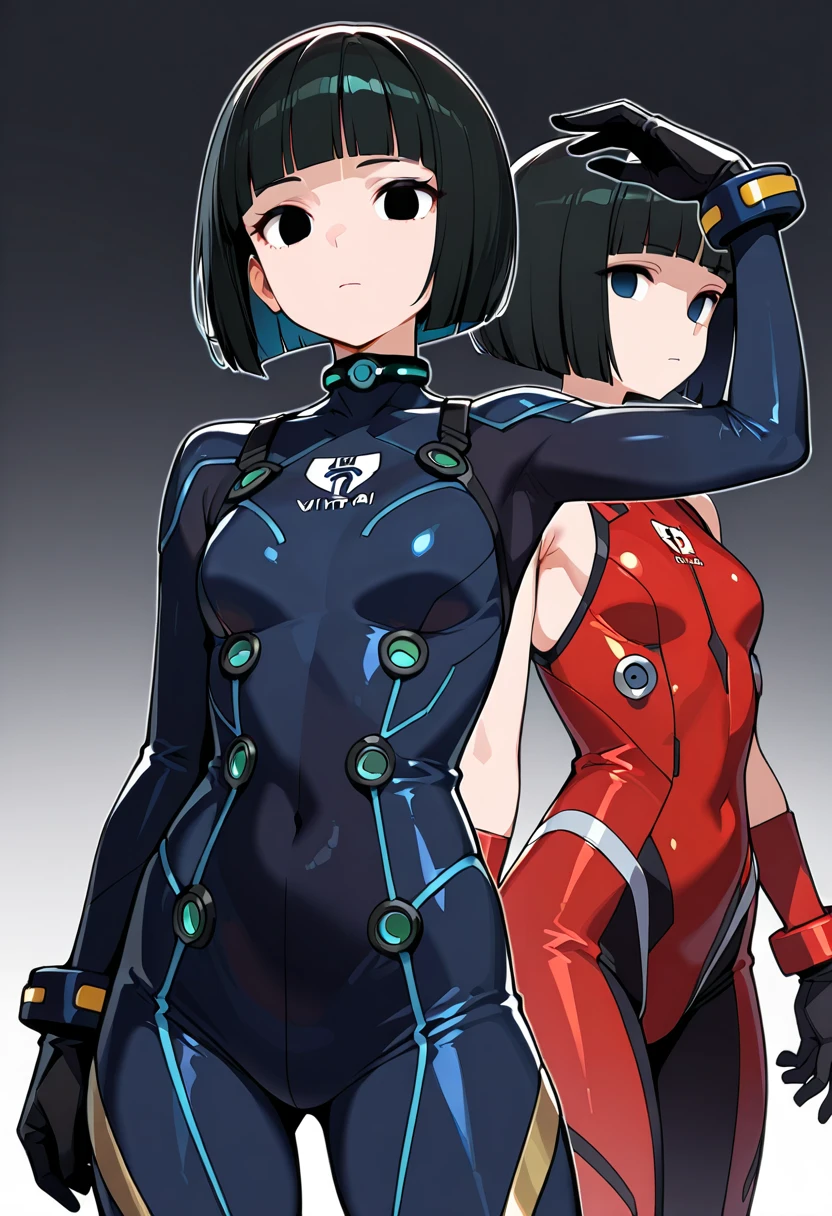 Japanese Manga《GANTZ》, Kei Kishimoto, short hair, medium breast, black combat tights, Thigh gap,