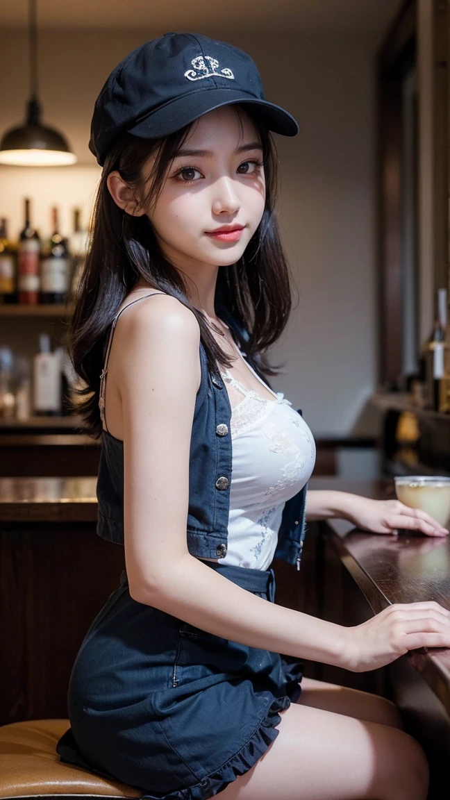 (fantasy:1.5),(anime,8k,masterpiece, top quality, best quality,beautiful and aesthetic:1.2,professional illustrasion:1.1,ultra detail:1.3,perfect lighting),extremely detailed,highest detailed,incredibly absurdres , highres, ultra detailed,intricate:1.6,(Alchemy Workshop:1.4),A girl mixing,Medicine in many small bottles,holding small potion,colorful:1.4,zentangle,(1girl),(girl),(Three kingdoms female warload),(highly detailed beautiful face and eyes,firm breasts),oily skin,((black,hair,short bob with short pony tail hair)),thin pubic hair,cute,lovely,34 years old,alchemist costume,Merchant's Clothing,smile,in the kitchen,smile,seductive weak smiling,(with sparkling eyes and a contagious smile),open mouth, Looking at Viewer,realistic, 1girl, eye glasses, blushes, sitting on gaming chair, neon lights room, dark room, long bob hair with bangs, plain white tank top, cleavage, big bust, small waist, denim mini skirt, bare legs, tights, knee,