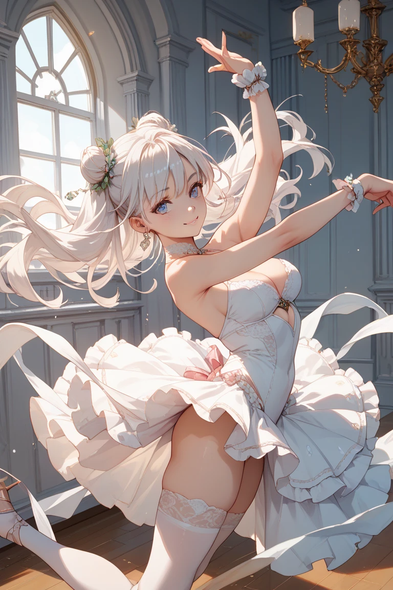 1girl, beautiful anime girl, ballet dancer, graceful ballet pose, beautiful detailed eyes, beautiful detailed lips, extremely detailed face and features, delicate ballet tutu, soft pastel colors, warm lighting, cinematic lighting, ethereal, serene, dreamlike, elegant, intricate ballet choreography, masterpiece, best quality, 8k, high resolution, hyperrealistic, photorealistic, detailed description