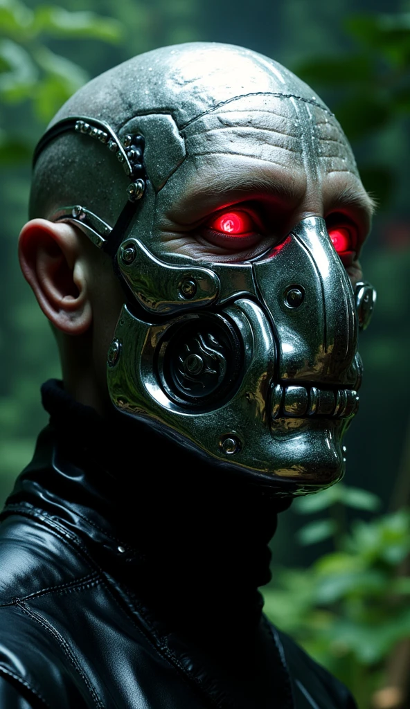 8k、Ultra HD、Horror-themed movie stills,夜の町の中央にCreepyに立っている、A short, skinny, bald old man wearing a traditional Japanese kimono with narrow eyes and a large head、Alien head shape、Carrying a walking stick、Shallow depth of field, Vignette, Very detailed, High budget, Bokeh, CinemaScope, Sulky, amazing, nice, Film Grain, granular . Creepy, Anxious, dark, Creepyな, Suspenseful, strict, Very detailed