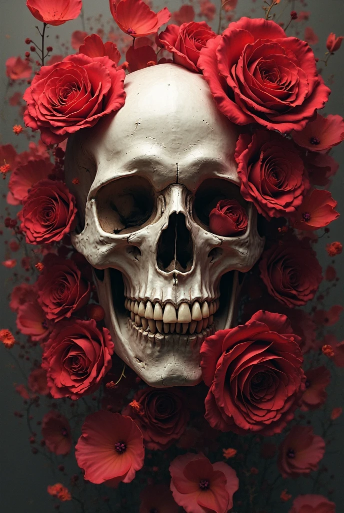 cracked white moldy skull with a gold wreath ornament, overgrown by mold in the dirt, snow, fantasy, 1970s dark fantasy movie, haze, halation, bloom, dramatic atmosphere, centred, rule of thirds