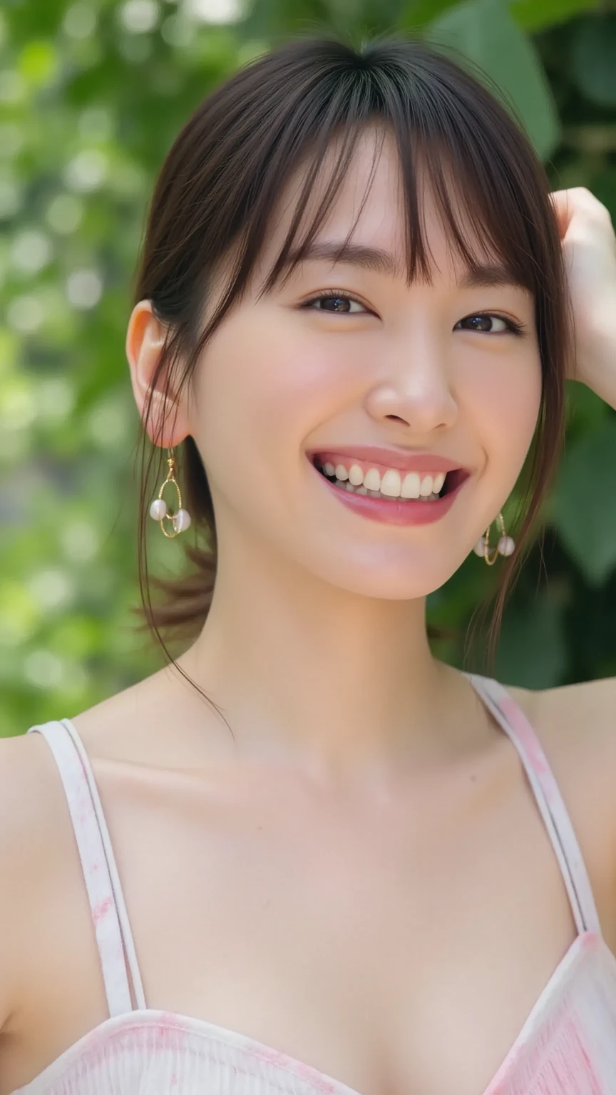 ((Big Breasts:1.1))、Brown Hair、Blunt bangs、((Straight hair))、Sexy Dress、Gorgeous fabric embroidery、Fair skin、Sexy pose、Spread your legs、Fantastic Night City、bar counter、Cute Smile、Ultra HD cute face、(Ultra High Resolution Perfect Teeth:1.1)、Ultra HD Hair、Ultra-high definition sparkling eyes、(Ultra-high resolution glossy skin:1.1)、Ultra-high quality glossy lips、(Accurate anatomy:1.1)、(very bright and vivid:1.2)、(Bright and beautiful skin:1.3), ((Random poses of gravure models))、(Accentuate your body lines,Big ample breasts,A big bust that seems to burst,Looking into the camera,Watery eyes,Look at me),(Looking into the camera,Best image quality, Best image quality, masterpiece, White teeth,Looking into the camera,High-resolution RAW color photos, Professional photography, Very delicate and beautiful, Very detailed,In detail, Large file size,Best image quality,8k,Photos taken with a single-lens reflex camera)、(((非常にAccurate anatomy)))
