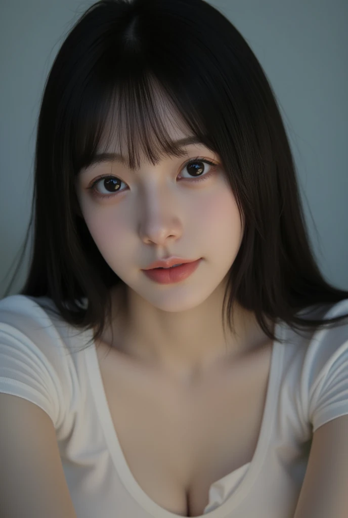 ((highest quality)),(超A high resolution),(Very detailed),(Detailed Description),((The best CG)),(masterpiece),Very detailedなアート、Small breasts、Whitening 1.5、Clear skin quality、Professional Lighting、Cinema lighting、Black suit 1.5、White shirt、tie、Gray background、