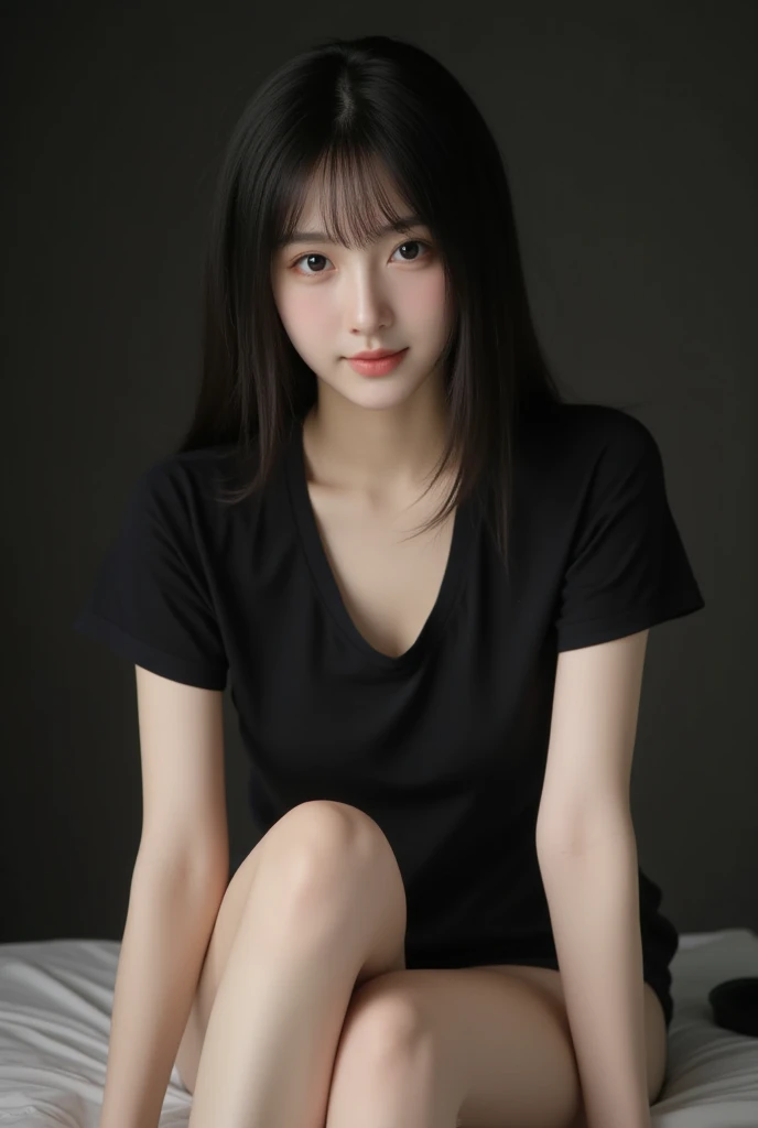 beautiful girl、Black Hair、slender、