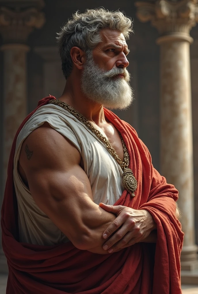 (man:1.5),1 man,male, muscle, 1 chico, muscle, pectoral, muscular, Mature man,45 years,1 man,macho man,perfect body,an extremely delicate and beautiful detailed face,((by rubio,cute hairstyle,short by rubio)),(((blonde very short beard, blonde very short beard))), (((blue_eyes:1.3))),Intricate eyes,beautiful detailed eyes,symmetrical eyes,perfect face, cute hairstyle,perfect proportions, thick, ((detailed face)),macho man, (male Caucasian Prince),Prince, (((shiny skin:1.5,tanned skin,shiny skin: 1.5,tanned skin,shiny skin,very shiny skin,shiny body))),powerful,heroic,NSFW, Caucasian,elegant, (open to that, arabic fashion,Arab of that, Cowboys,White shirt, Masculine traits, modern style,Arabic clothing),(((blue toga, blue toga suit, wearing a blue toga:1.3,arab blue toga))),(arabic jewelry,Intricate necklace),((bulge in pants)),(((Intricate outfit,Intricate clothes,embellished suit))), (dynamic pose:1.0),ashamed,(centered,Scale to fit dimensions,rule of thirds), inside,interior,((room in a greek temple:1.3,columns of a greek temple:1.3)),scenery:1.25,((Intricate scenery)),((winter decorations)), (Bright winter decorations),High resolution,sharp focus,(ultra detailed,extremely detailed),(photorealistic artwork:1.37),(extremely detailed CG unity 8k wallpaper),(((vibrant colors,vibrant theme))),(Intricate),(masterpiece),(Best Quality),
