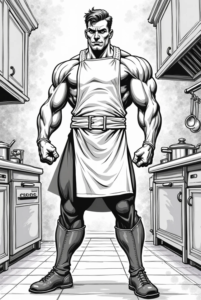 (masterpiece:1.3), best quality:1.4, detailed unity 8k wallpaper, highres, absurdres:1.2, depth of field:1.3, perfect lighting, cinematic shadows, highly detailed background, BREAK
(super-perfect anatomy head face fingers limbs arms hands legs), (super-beautiful-detailed 1man body hair face nose fingers eyes proportion), solo, BREAK
raoh, <lora:0009Hraoh:1>, in kitchen, smile, naked apron, cooking, beautiful figure, cinematic angle