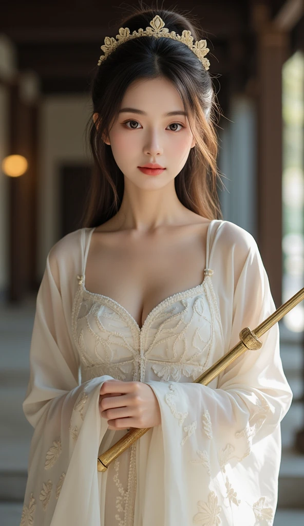 masterpiece, highest quality, Realistic, Very detailed, Finer details, High resolution, 8k wallpaper, One beautiful woman, female pirate cosplay costume,The pirate ship Black Pearl during the day, Light brown ponytail hair, Perfect dynamic composition,(Throw a kiss), Beautiful and beautiful eyes,,Smile and laugh,Full Body Shot:1.3,Ample breasts,