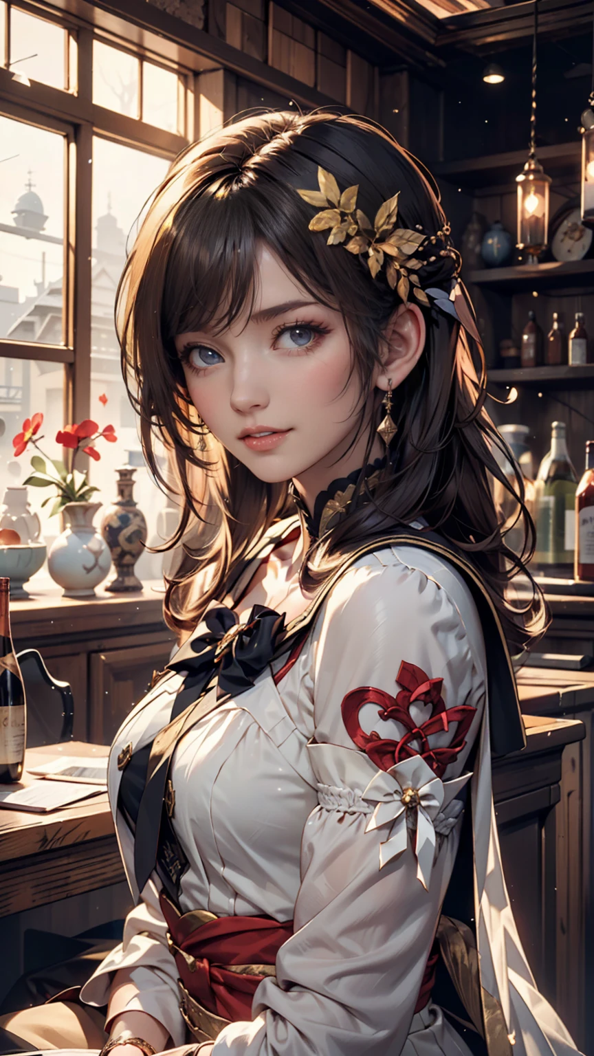 ((best quality)), ((masterpiece)), (detailed), 1girl, (big forhead:1.2),extremely detailed cute anime face, (((flat chest))), (flat chest:1.1),((((long twin braids,tight braids,long braid,braided hair,long hair)))),intricate eyes,beautiful detailed eyes,symmetrical eyes,(((detailed face))),beautiful detailed lips, dynamic pose, looking at this, resolved, resolute, highres,(best quality),(ultra detailed,extremely detailed),perfect face details, ((masterpiece:1.4, best quality))+, (ultra detailed)+, long twintails, cute girl, (flat chest:1.1), small breasts, slim body, skinny, prominent collarbones, skinny arms, flat stomach, visible hip bones, long hair, red hair, white hair, blonde hair, dark hair, ponytail, thick ponytail, heavy ponytail, small breasts, perfect face, small breasts (flat chest:1.1), Detailed body,Full limbs, (flat chest:1.1), (Armor shaped like a skeleton:1.3), terrifying, nightmarish, cosmic horror, a heavenly female knight, red and white clothing, occult aesthetic, occult, detailed and intricate steampunk and detailed gothic, Fluttering lace flared long knee length dress with frilly petticoats, knee length dress, pleated petticoats, petticoats gothic, complex lace boots, gothic aesthetic, wielding a mighty sword with mechanical components, mandalas, full body, whole body, body, chains,