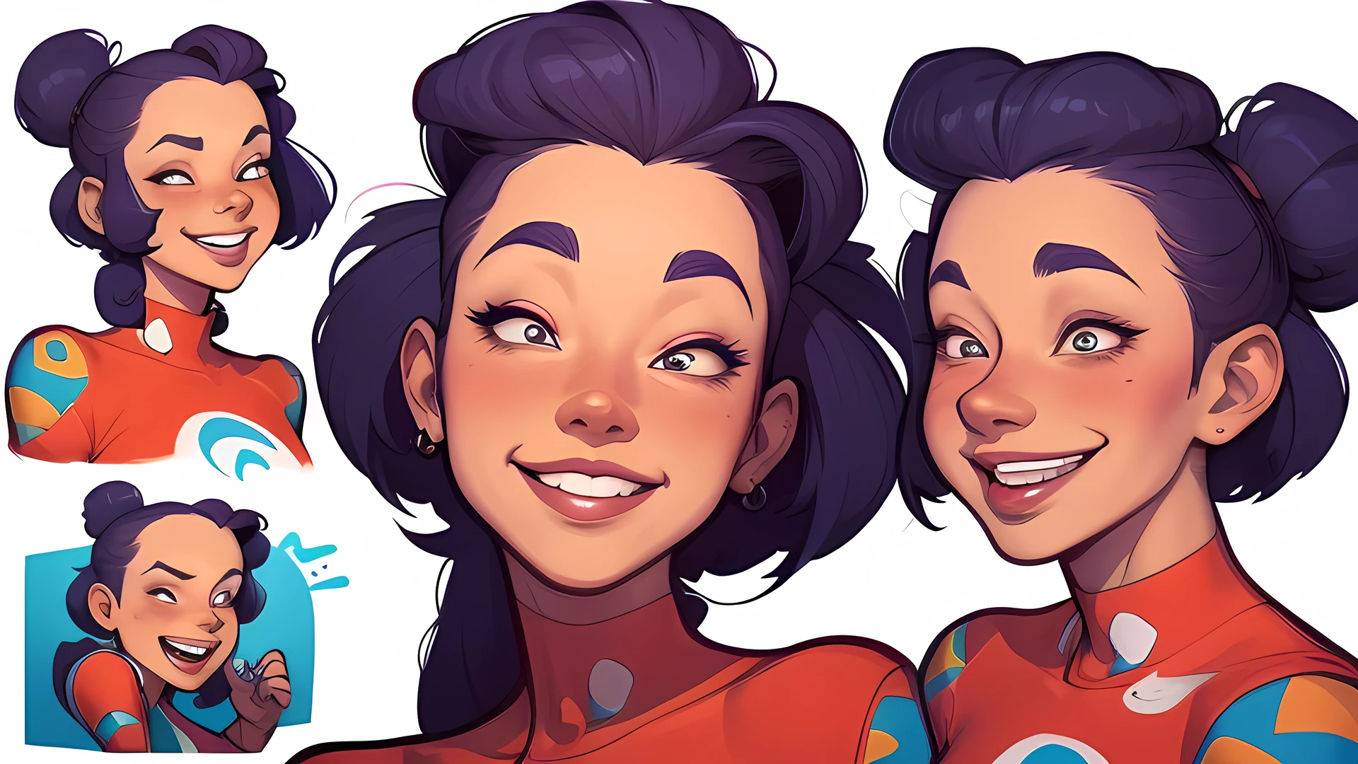 a cartoon of a woman with a smile on her face, cartoon portrait, art of cartoonsstyle, digital cartoon painting , por Jason Chan, digital painting art of cartoons, Digital Art of cartoons, art of cartoons style, art of cartoons, por Ryan Yee, digital art cartoon , cartoon style illustration, In Cartoon style, cartoon concept art, realistic cartoon, digital illustration style