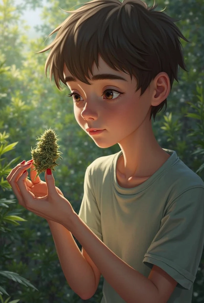 Illustration of a boy with an agave